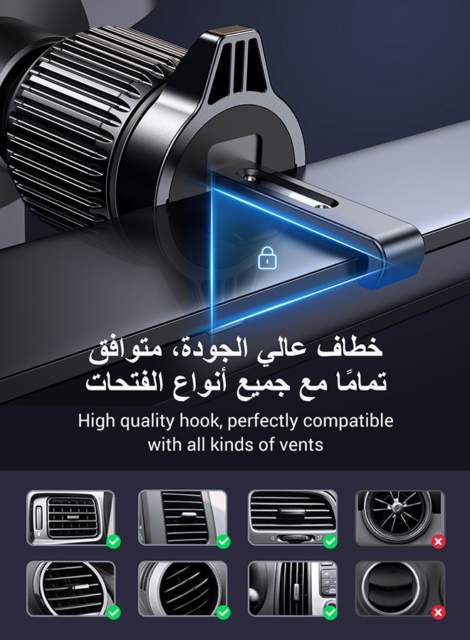 Ugreen Car Phone Holder For Air Vent With Stable Hook And Auto Lock Design Mobile Mount, Cellphone Car Holder Compatible With iPhone 15/16/14 Series Galaxy S24 S23, Xiaomi, HONOR, etc - Image 5